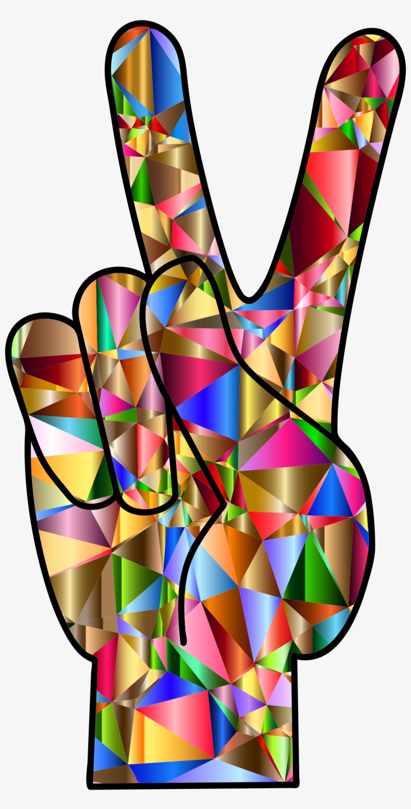 This Free Icons Png Design Of Chromatic Low Poly Peace, transparent png #778101