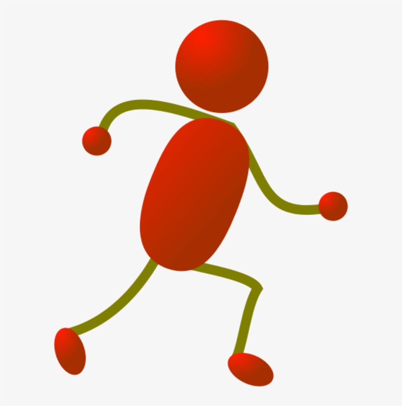 Stick Person Running Clipart Free Images - Stick Person Red, transparent png #779462