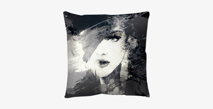 Beautiful Woman Face - Art Print: Ismagilova's Woman Portrait .abstract Watercolor, transparent png #779846