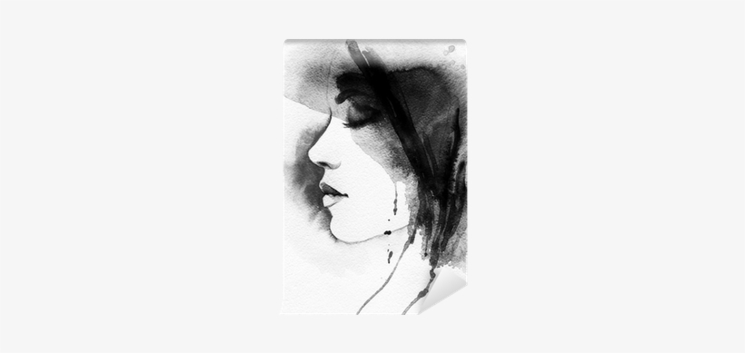 Woman Portrait - Art Print: Ismagilova's Woman Portrait .abstract Watercolor, transparent png #779885