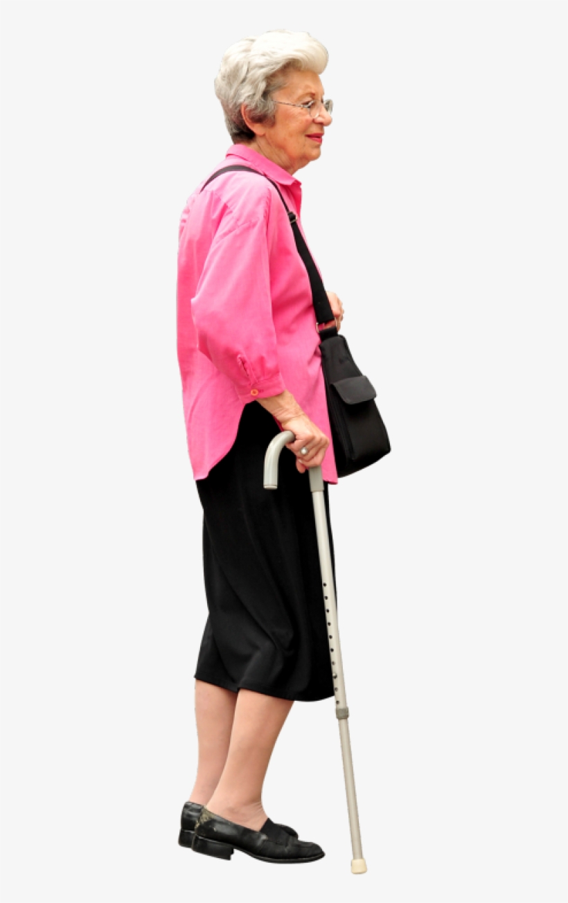 Elderly Lady With Walking Stick Ed Yourdon/cc Attribution - Old People Png, transparent png #779991