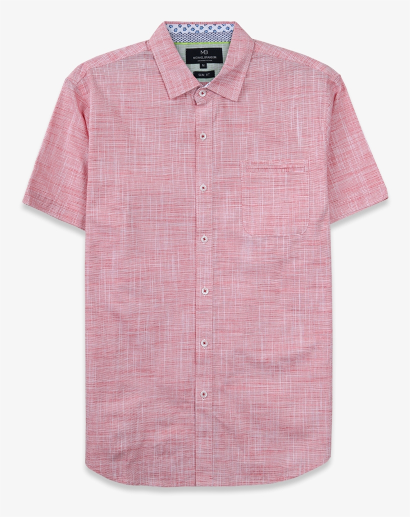 Crosshatch Weave Short Sleeve Shirt - Active Shirt, transparent png #7701196