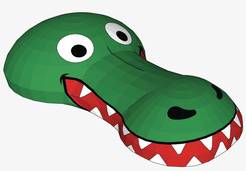 3d Head Of Crocodile - Cartoon, transparent png #7702102