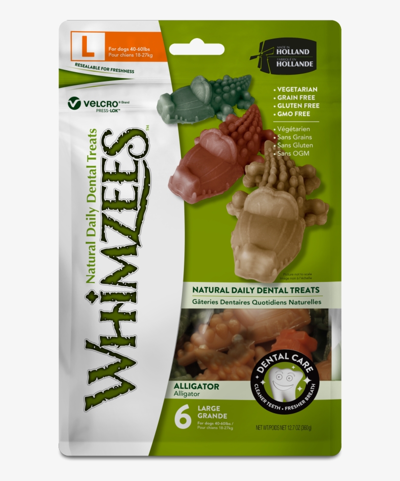 Whimzees Alligator Small Dental Dog Treat Natural Gluten, transparent png #7702670