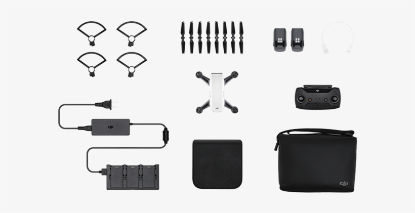 Dji Spark Drone -fly More Combo With Remote & Accessories - Dji Spark Fly More Combo Yellow, transparent png #7703331