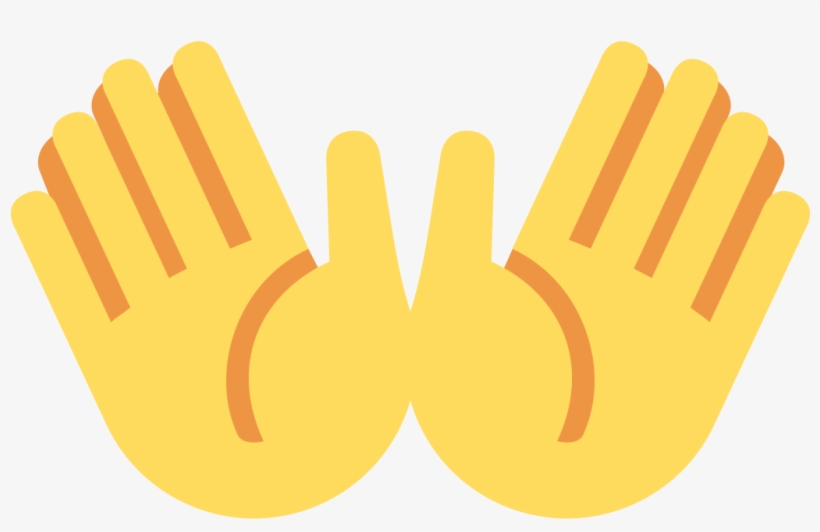 Blushing Emoji With Hands - Open Hand Emoji, transparent png #7703643