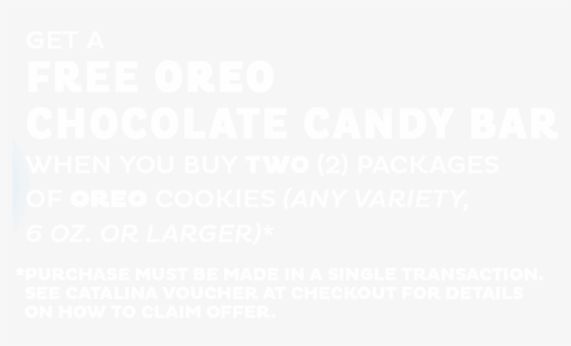 Oreo Chocolate Candy Bar Get A Free Oreo Chocolate - Printing, transparent png #7704592