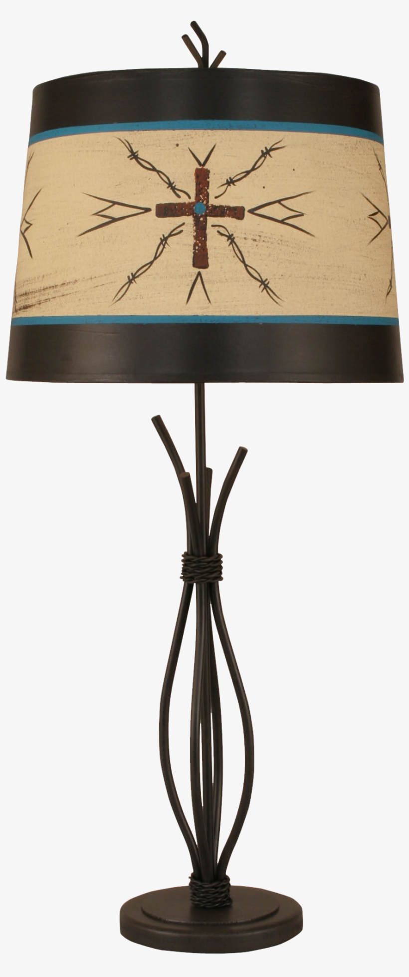 Kodiak Iron Stack Table Lamp W/ Cross Shade - Lampshade, transparent png #7704926