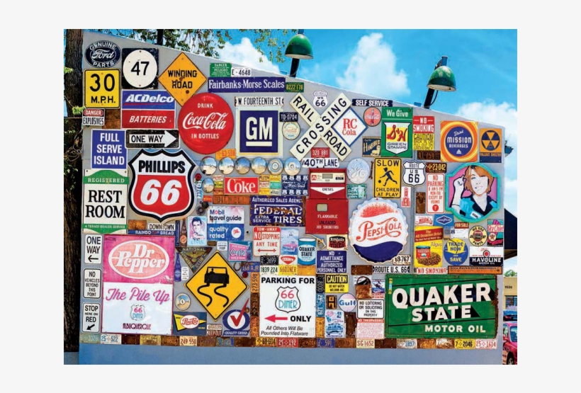 Old Ad Signs, Road Signs And Vehicle License Plates - Flyer, transparent png #7705462