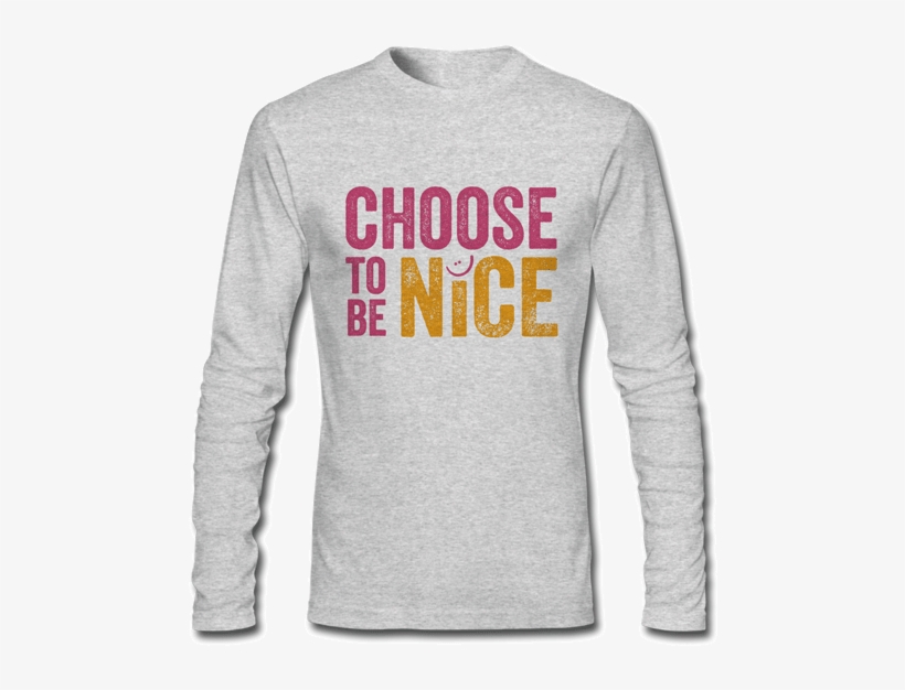 Long Sleeved Grey T Shirt - Long-sleeved T-shirt, transparent png #7705503