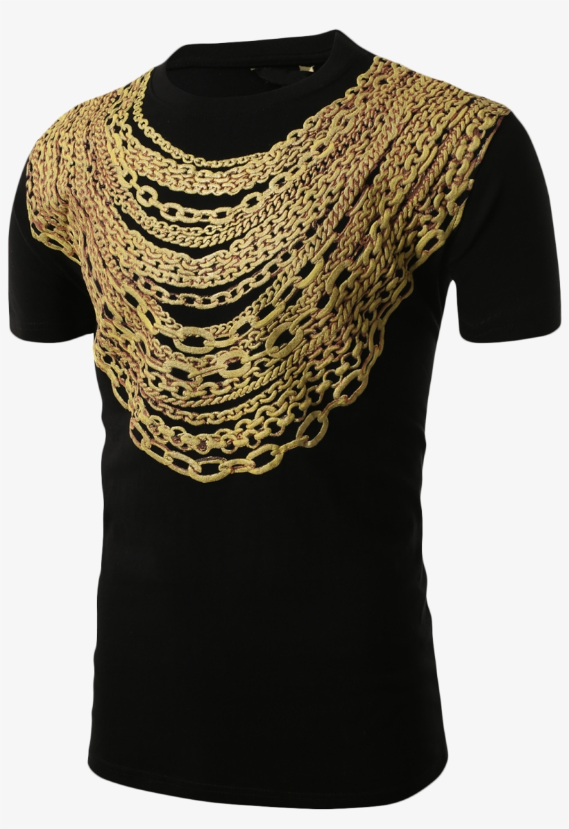 Smithjay Mens Hipster Hip Hop 3d Gold Chain Embossed - Blouse, transparent png #7706036