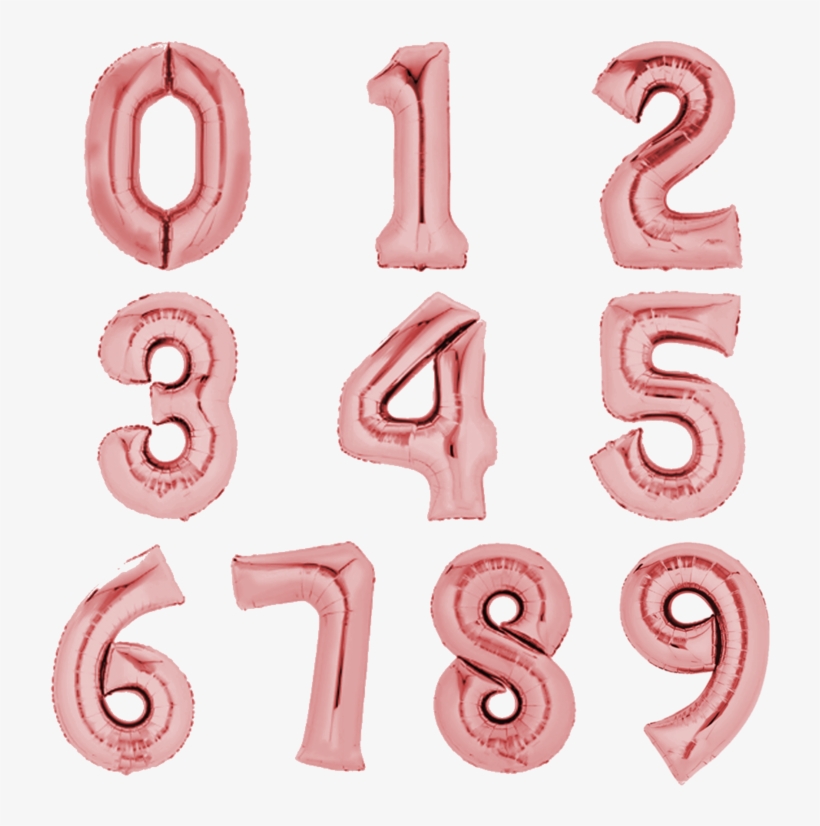 Foil Balloon 80 Cm Rose Gold Numbers Balloon Birthday - Anagram Numbers, transparent png #7706383