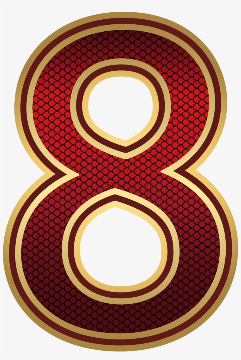 Red And Gold Number Eight Png Image - International Antarctic Centre, transparent png #7707568
