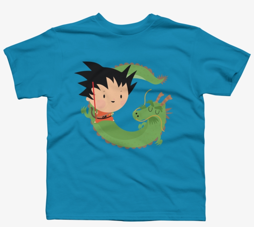Goku Boy's T-shirt Goku Is A Cozy Ring Spun Cotton - T-shirt, transparent png #7707873