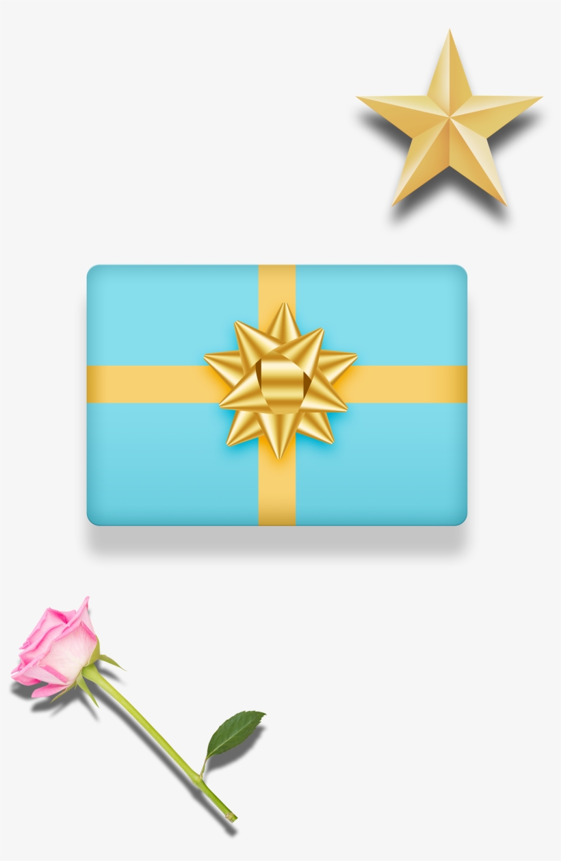 Blue Texture Gift Box Decoration Vector - Rose, transparent png #7710643
