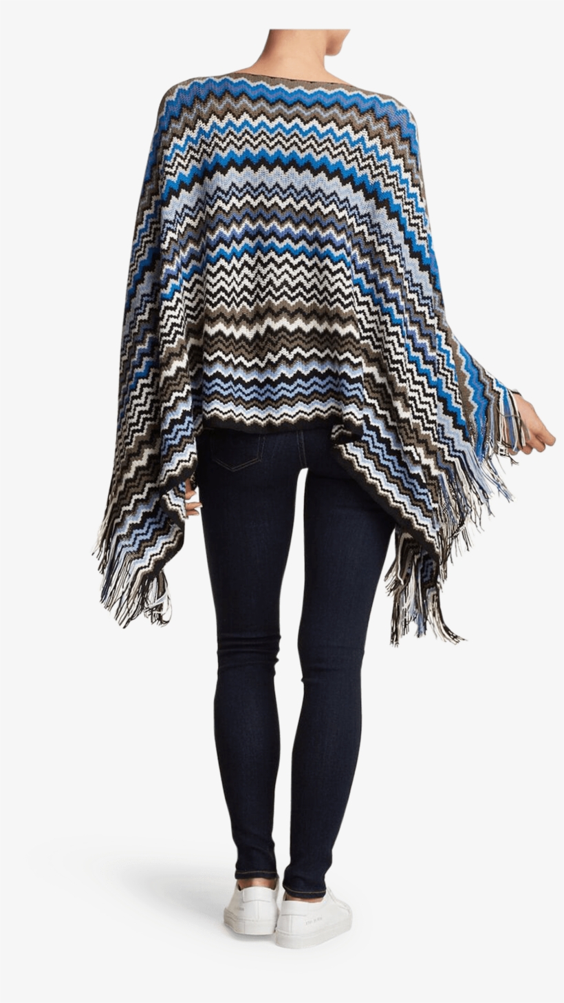 Zig Zag Fringe Poncho Missoni - Woolen, transparent png #7710770