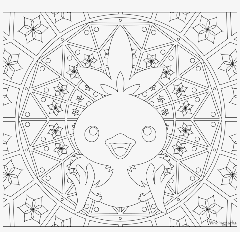 Marvelous Torchic Coloring Page Pokemon Pages Mudkip - Pokemon Mandala, transparent png #7711880