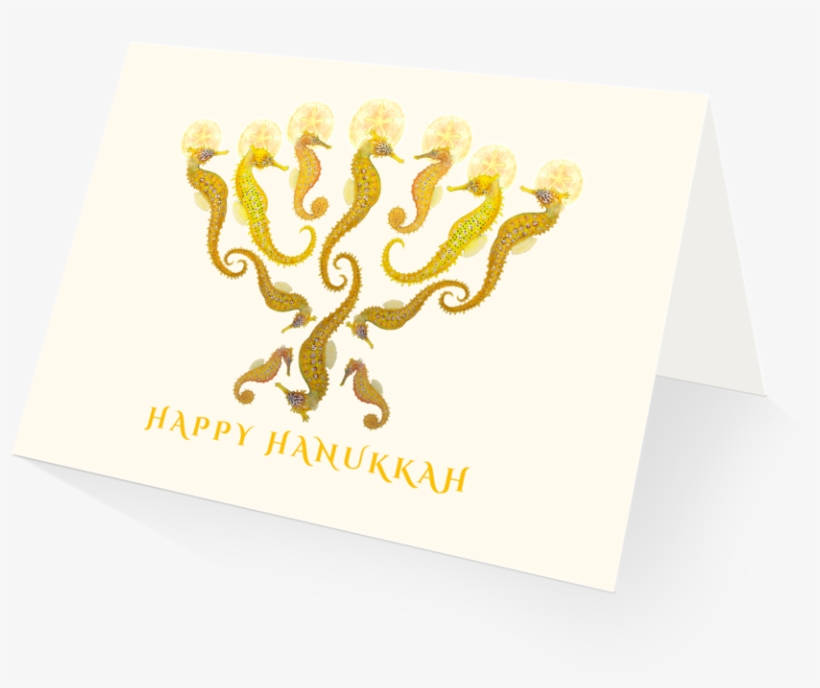 Seahorse Menora Holiday Card - Paper, transparent png #7713497