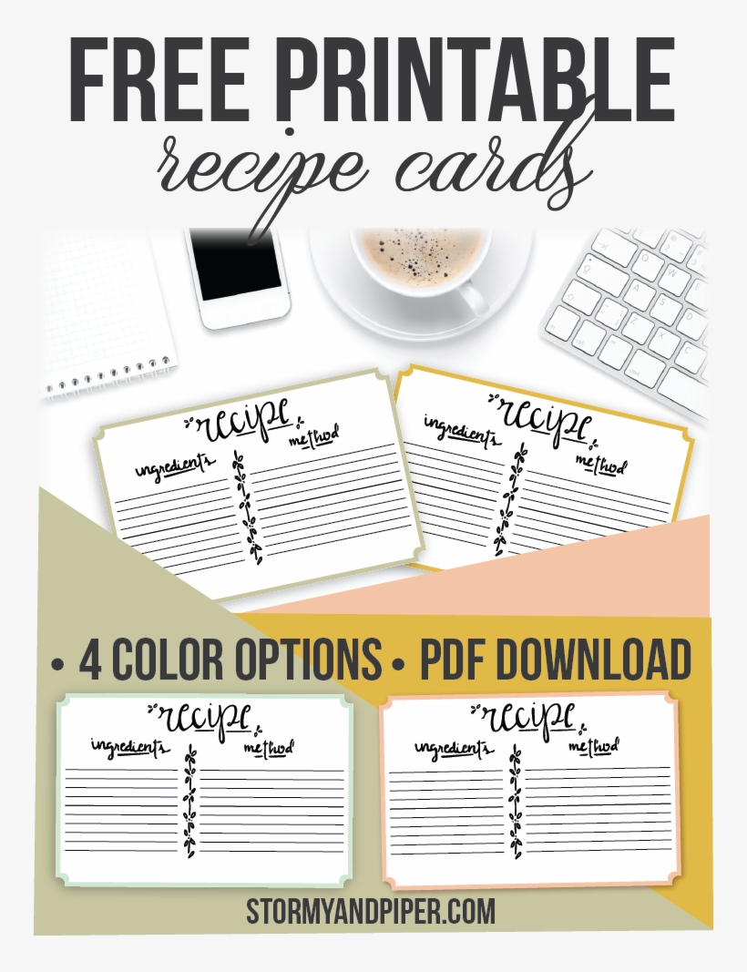 Free Downloadable Recipe Cards - Evan Buday, transparent png #7713528