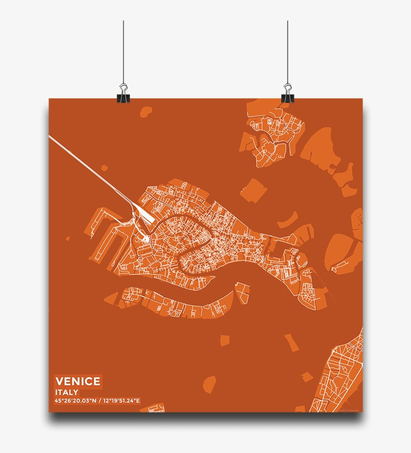 Premium Map Poster Of Venice Italy - Simple Poster Venice Italy, transparent png #7713841