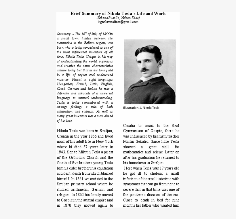 Pdf - Nikola Tesla, transparent png #7714912