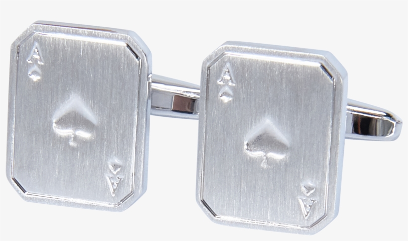 Silver Ace Of Spades Cufflinks - Silver, transparent png #7716378