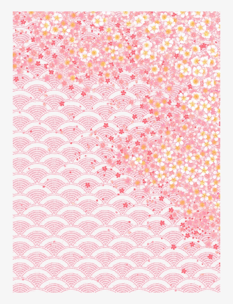 730 X 987 3 - Cherry Blossom Motif, transparent png #7716843