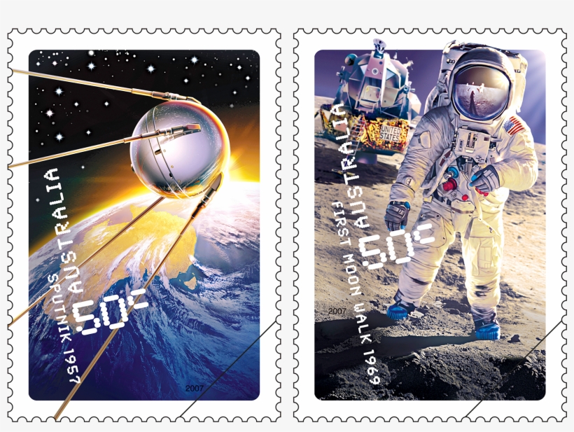 2007 50 Years In Space - Space Race Stamps, transparent png #7717102