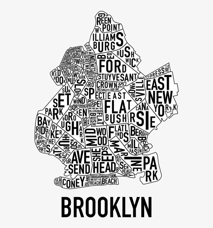 Brooklyn Neighborhood Art Map, transparent png #7719986