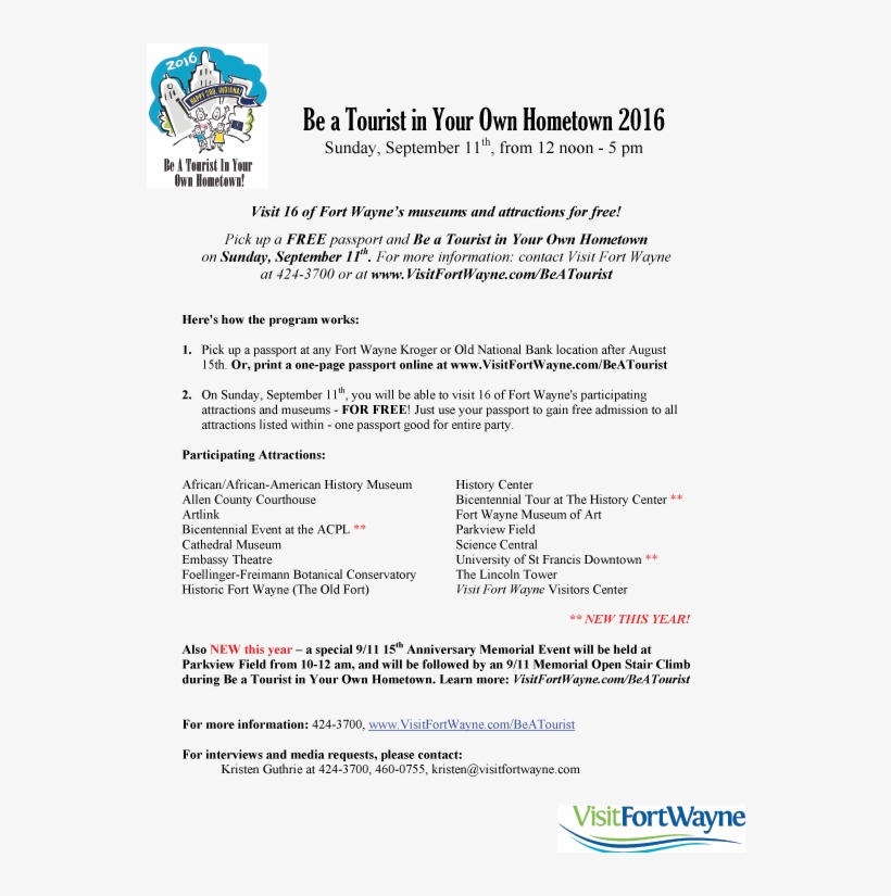 Visit Fort Wayne, transparent png #7720438