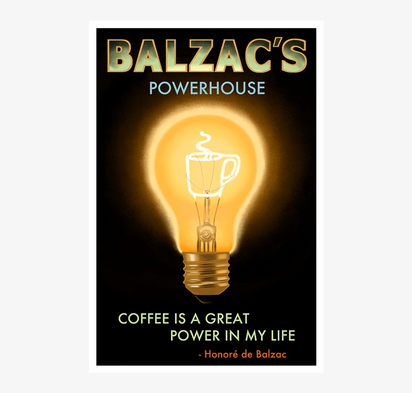Balzac's Powerhouse Café Poster - Incandescent Light Bulb, transparent png #7721234
