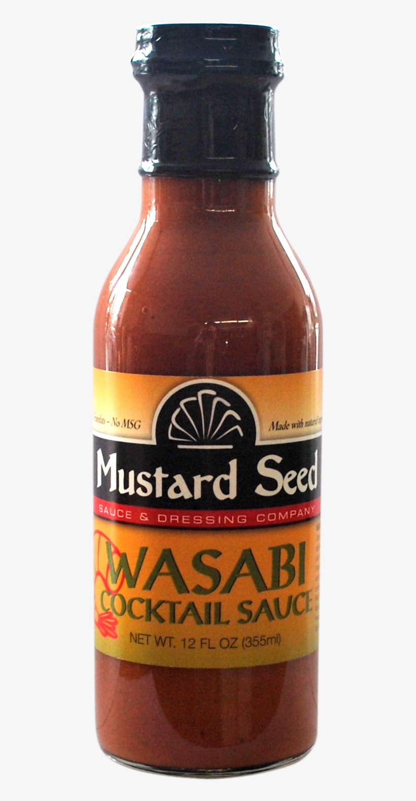 Mustard Seed Wasabi Sauce - Glass Bottle, transparent png #7723924