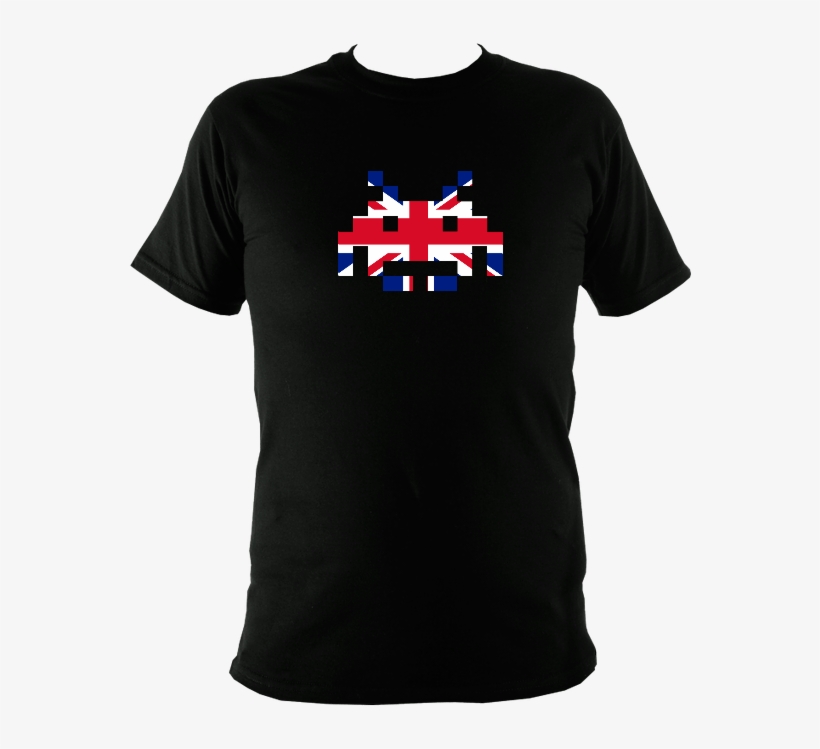 Union Jack Invader T-shirt - Shirt, transparent png #7724060