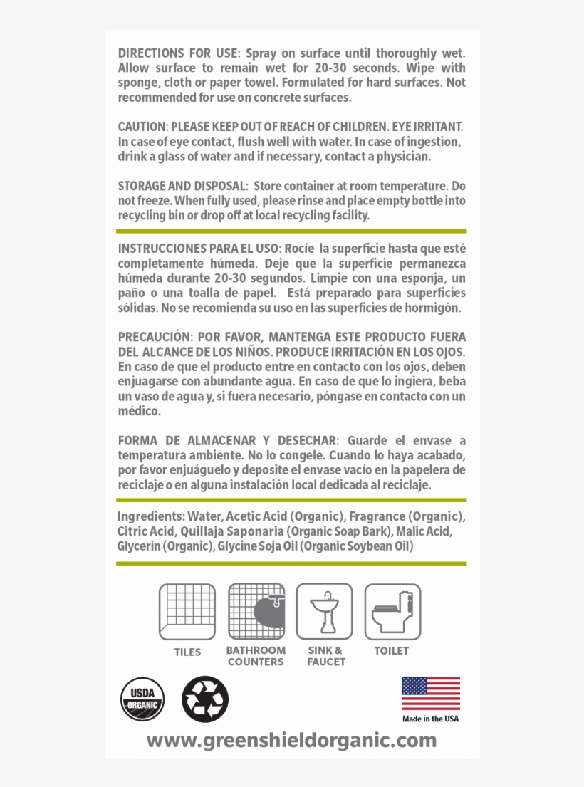 Organic Bathroom Cleaner 946ml - Pioneer, transparent png #7725799