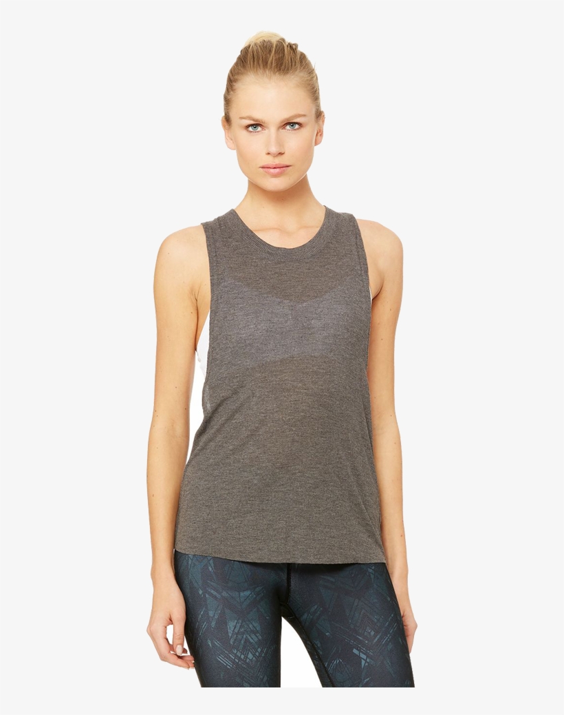 Alo Women's Heat-wave Tank Dark Heather Grey - Photo Shoot, transparent png #7725983