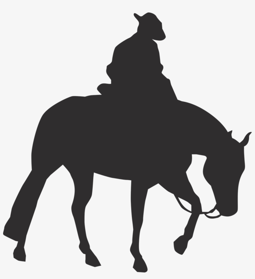 Horse,cowboy,horseback Riding,free Vector Graphics,free - Silhouette Westernpferd, transparent png #7727964