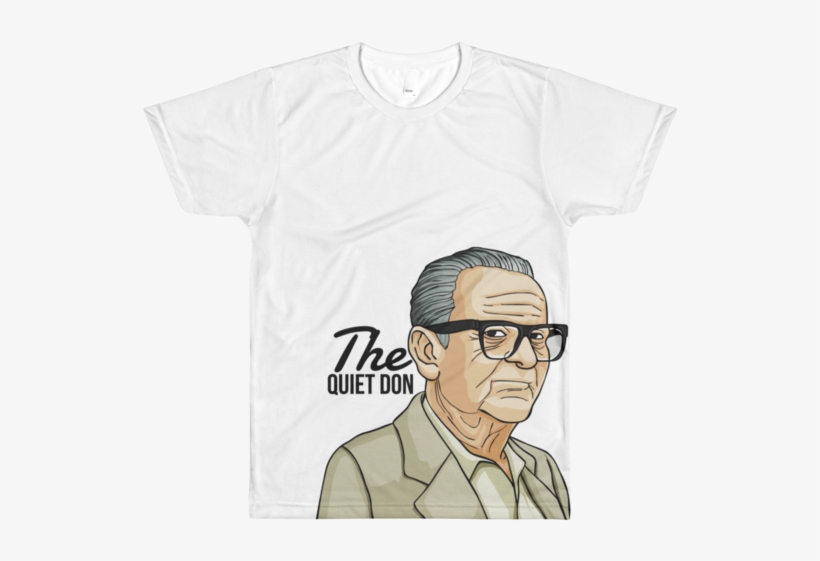 Premium Large Print Quiet Don White T-shirt - Cartoon, transparent png #7728578