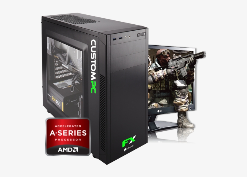 Fxg Custom Gaming Computer Amd - Corsair Carbide 100r Black Ventana Acrílico, transparent png #7731928