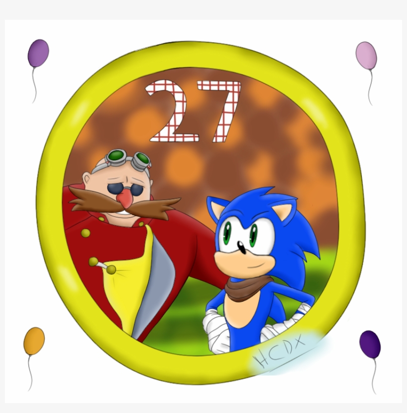Happy Birthday To Sonic And Eggy~ - Cartoon, transparent png #7732699