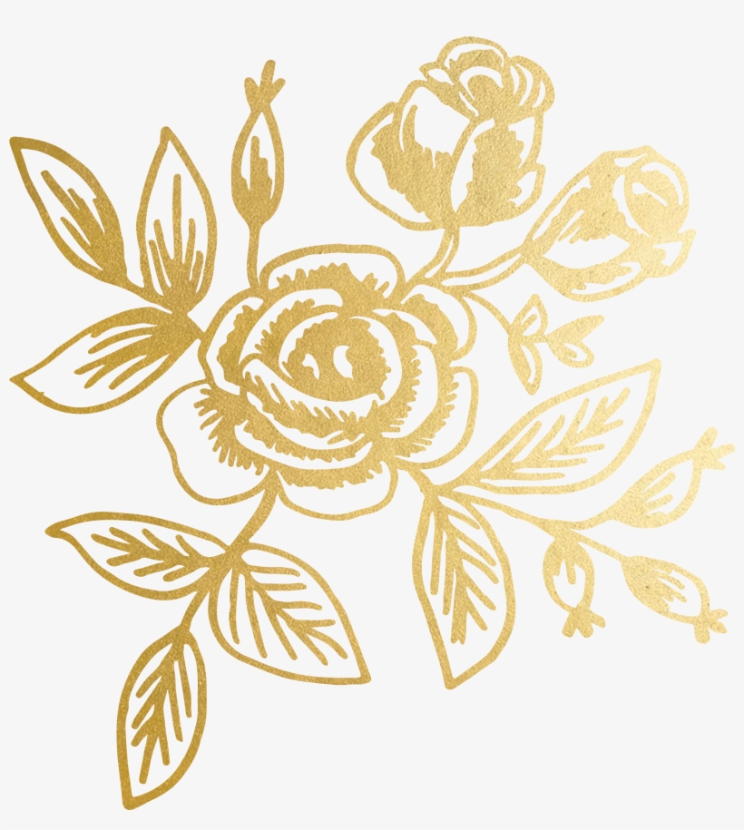 Gold Floral - Transparent Gold Floral Pattern, transparent png #7732838