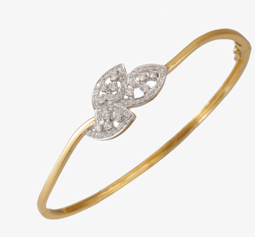 18kt Yellow Gold And Diamond Bangle - Diamond, transparent png #7733626