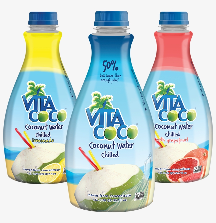 View Larger - Vita Coco Coconut Water Bottle, transparent png #7734201