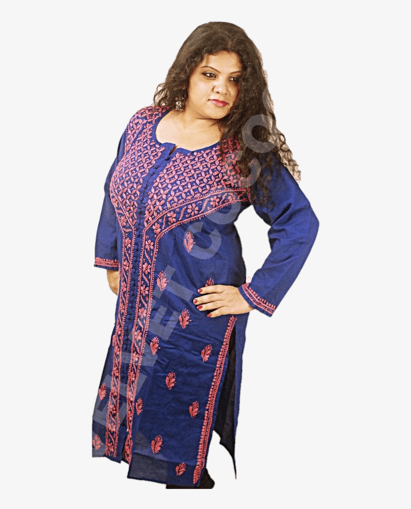 Lucknowi Regular Wear Front Buttoned Kurti - Photo Shoot, transparent png #7734276