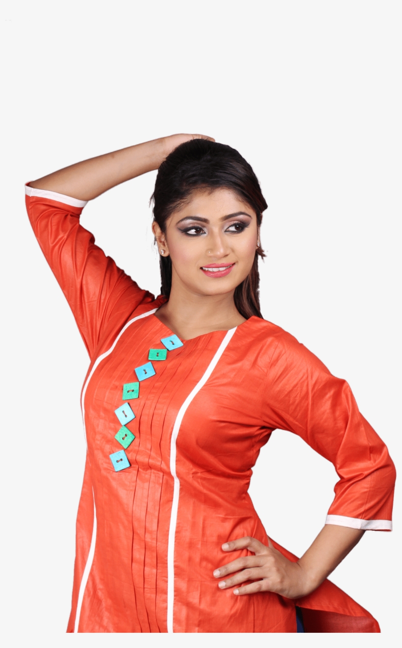3/4 Sleeve Long Kurti - Photo Shoot, transparent png #7734384