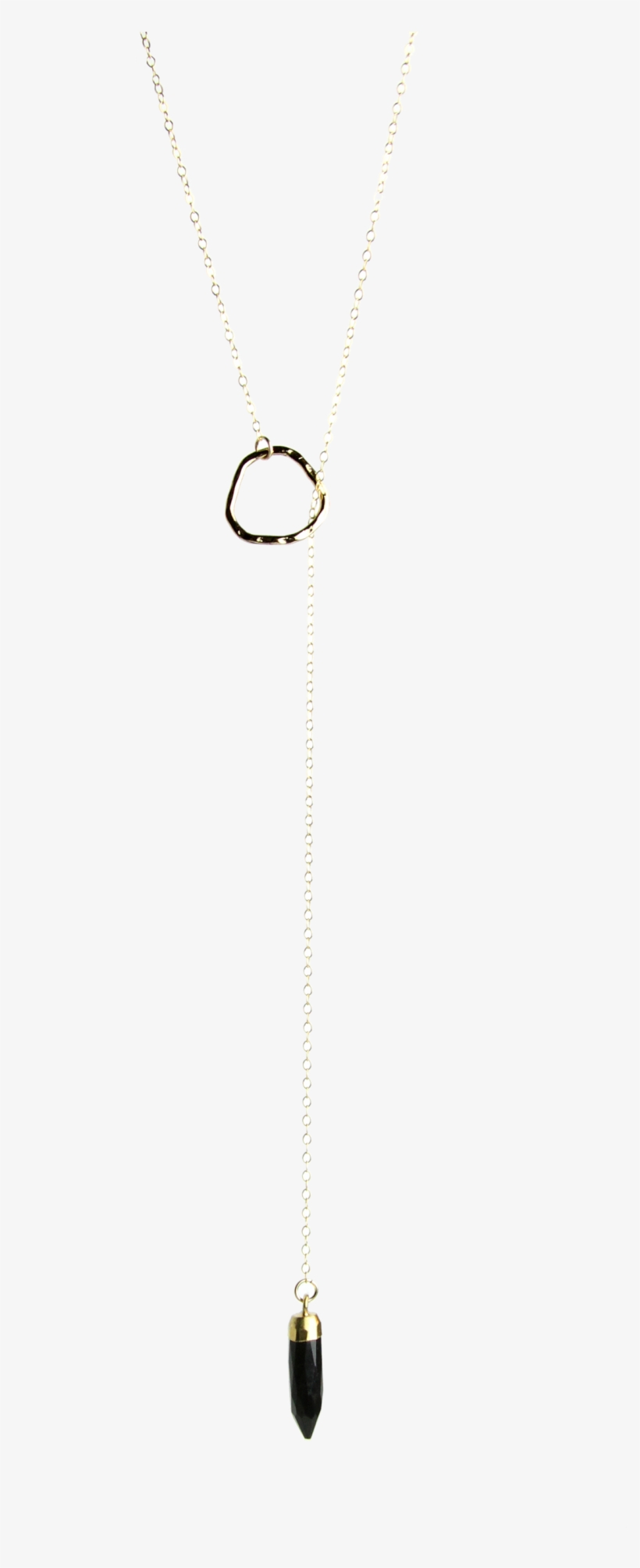 Gemstone Point Lariat Necklace In Onyx - Locket, transparent png #7734883