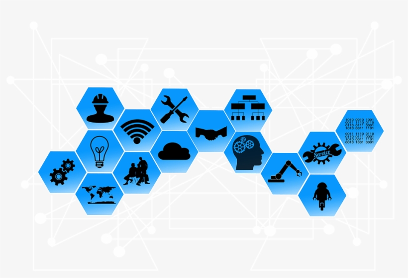 Industry 4, 0, Network, Points, Lines, Interfaces - Fourth Industrial Revolution Drones, transparent png #7734988