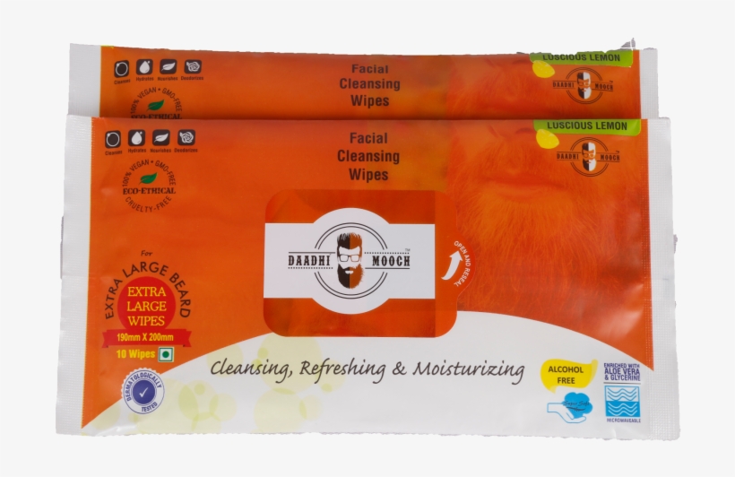 Facial Cleansing Wipes Pack Of - Paper, transparent png #7737170