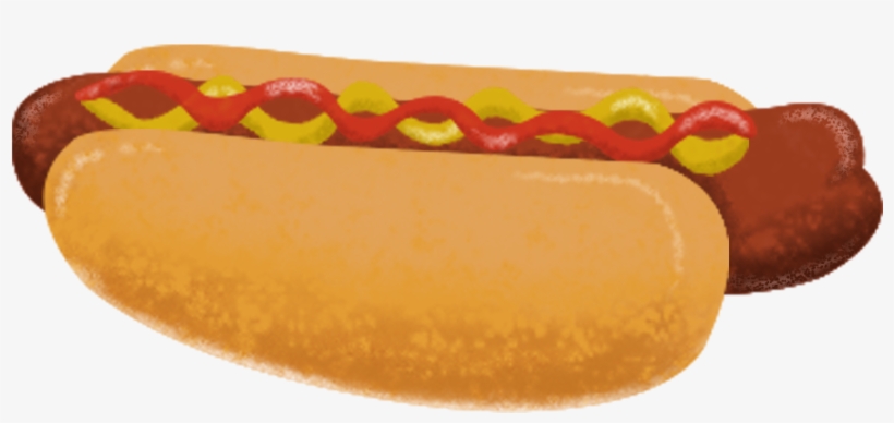 Hot Dog Hand Drawn Cute Cartoon Png And Psd - Dodger Dog, transparent png #7737379