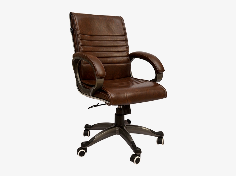 Revolving Chair - Black Leather Office Chair, transparent png #7738845