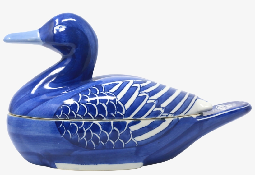 Blue And White Duck Dish Or Tureen On Chairish - Mallard, transparent png #7739033